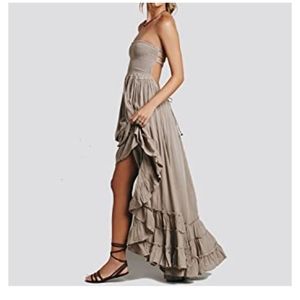 Taupe/gray beautiful flowy maxi dress